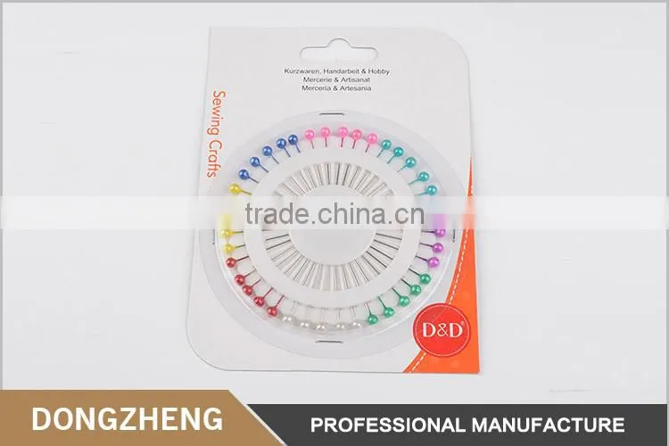 Hot sale multi colour sewing accessory round pearl head pin for ornament