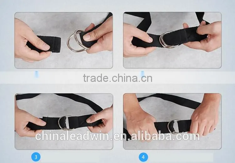 Colorful fitness training strap 100%cotton stretch belt for yoga