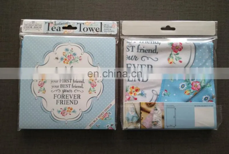 2sides custom printed microfiber cleaning tea towel for Advertisement and Gift