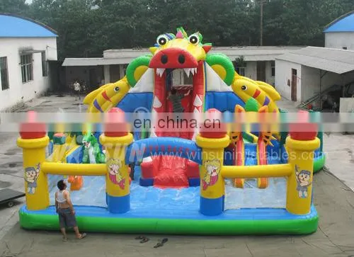 China high quality giant dragon inflatable slide for sale