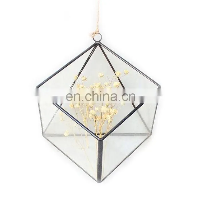 terrarium geometric glass terrarium wholesale rhombus with ring