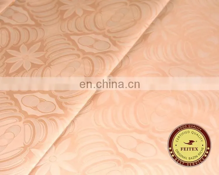New Design Different Kinds Fabric Multi Colors Shadda Guinea Brocade Cotton Wholesale Bazin Riche Chinese Garment Fabric FEITEX