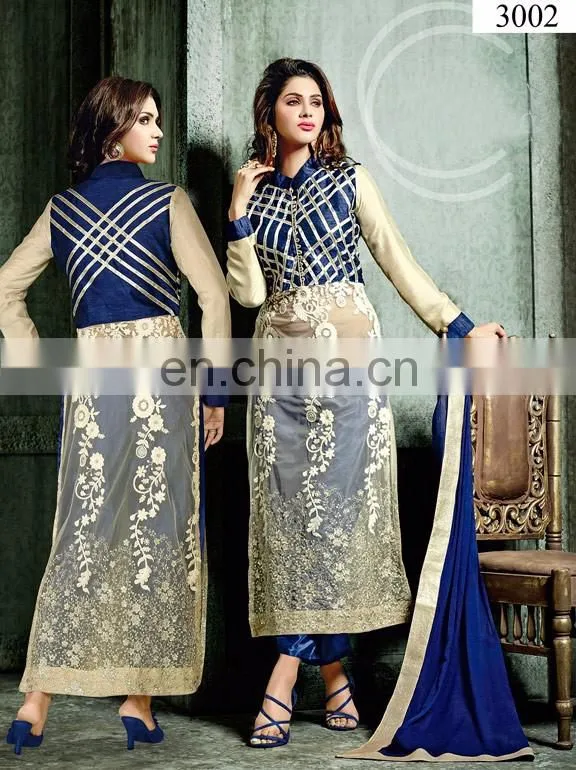 Blue Colored Banglori Silk Suit