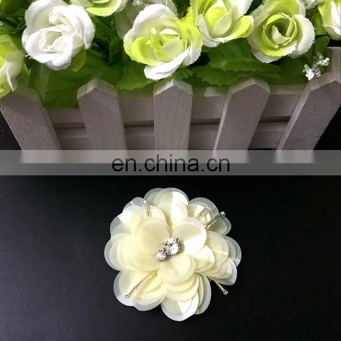 Fancy Handmade Sequin Bead Flower Patches for Garment Decoration