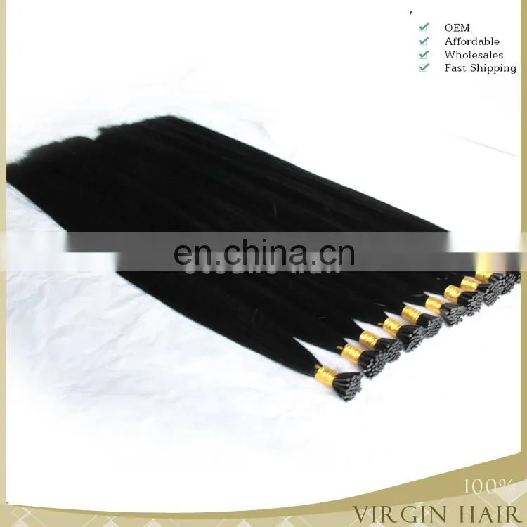 Grade 7A cheap 100% Brazilian human hair Keratin bonded hair extension I-tip hair extension