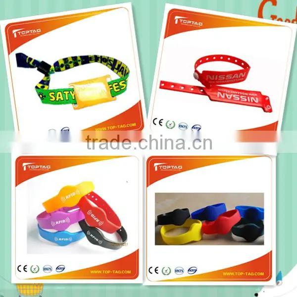 2014 13.56MHz Silicone RFID Wristband RFID bracelet with soft printing