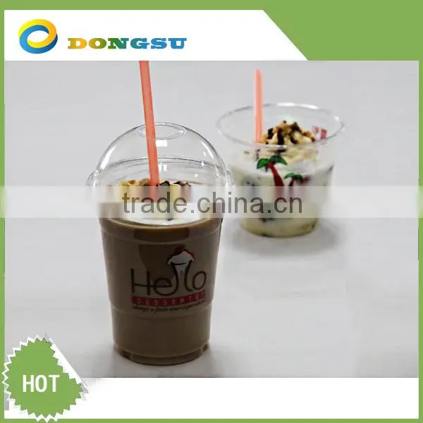 Best sellers of 2014 from Dongsu--disposable clear PET cold drinking cups for juice, coffee and ice cream with matching lids