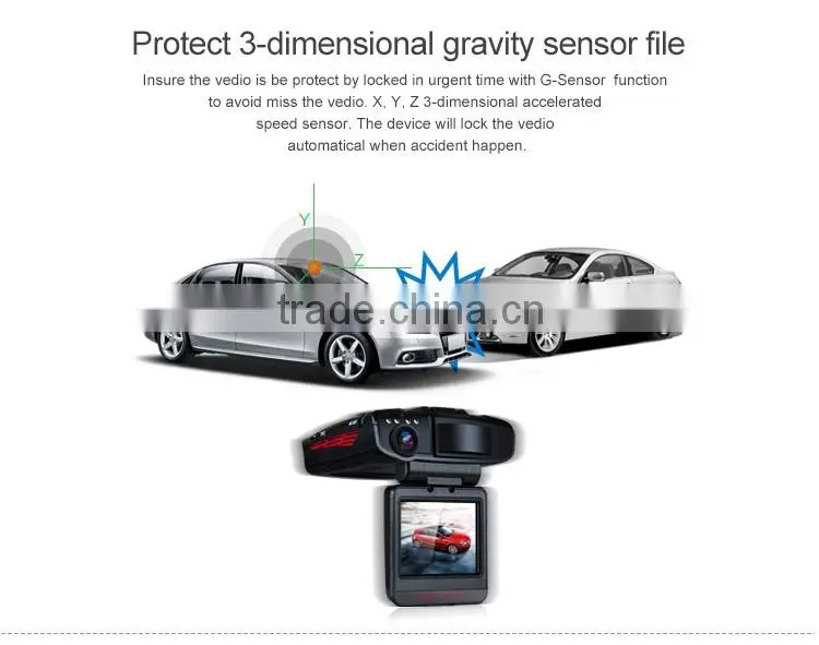 Ambarella A7 Full HD 1080P build-in radar detector 1500M warning No ticket model Car Black Box / Car DVR