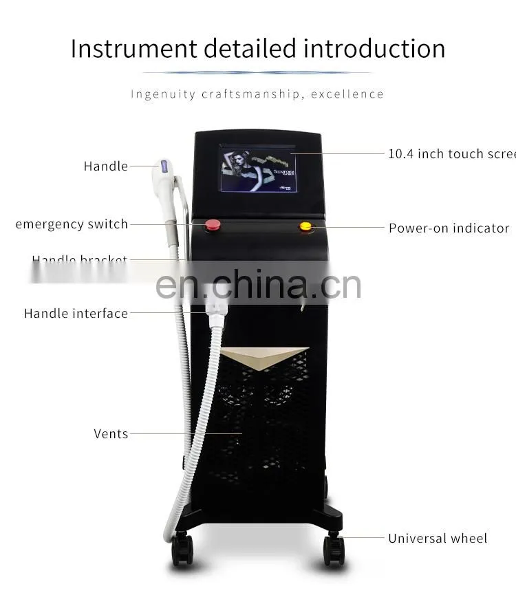 Factory price A-lma 755 808 1064 Diode Laser Hair Removal Beauty instrument Mixed 3 wavelength Suitable for all skin tones