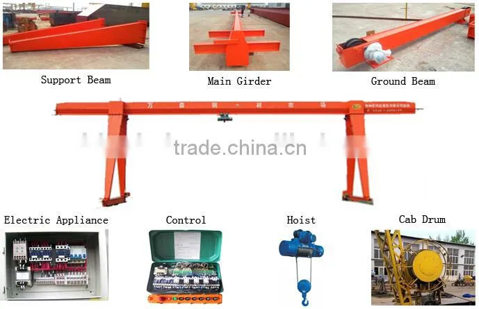 Gantry crane manufacturer, 5t single beam gantry crane