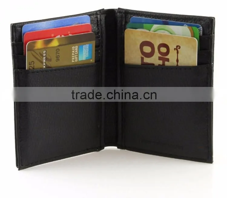 Leather strong magentic money clip bifold card slot money clip for men