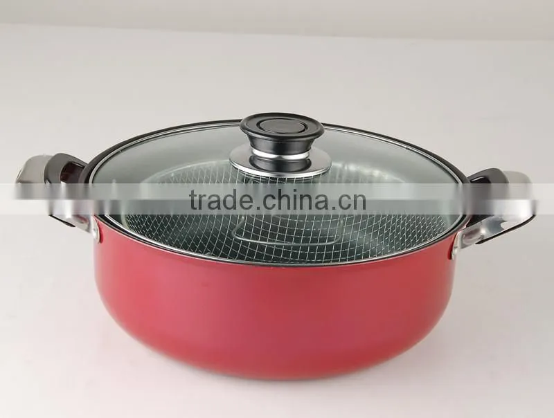 Carbon steel deep frying pan with basket