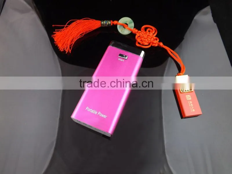 21 LED aluminum uv flashlight custom logo printing power bank 7800mah