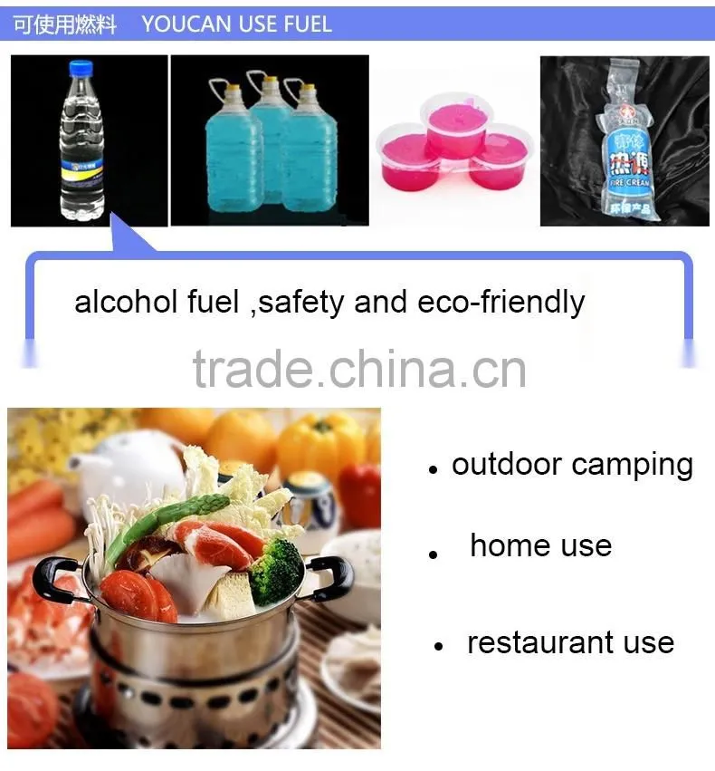 16cm stainless steel alcohol stove with pot alcohol furnace camping stove