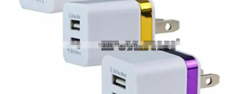 Promotional Custom Logo colorful universal 2 Dual usb port travel adapter wall usb charger for cell phones free samples