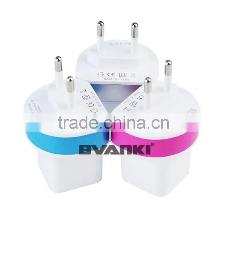 2016 hot new arrivals Top Quality CE Approved Wholesale EU/US/UK/AU Plug 5V 2.1A Dual USB Travel Wall Charger with High quality