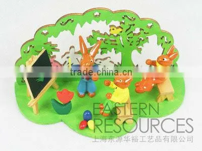 Wooden Easter Rabbit Decoration