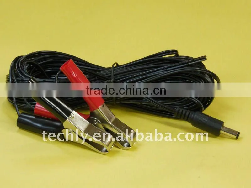 DC To Clamp 30A UL2468 22AWG 2000mm with DC5.5x2.1mm +Copper Clamp Extension Power Cable