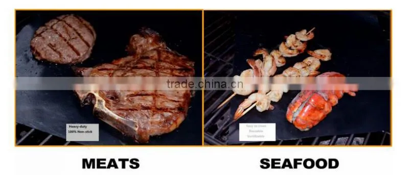 Set of 3 Premium quality non-stick bbq grill mat, charcoal grill mat