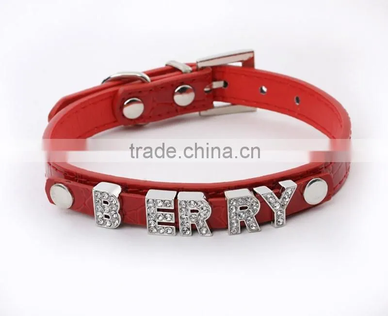 Manufacturer selling pet supplies crocodile grain can diy dog name dog collars