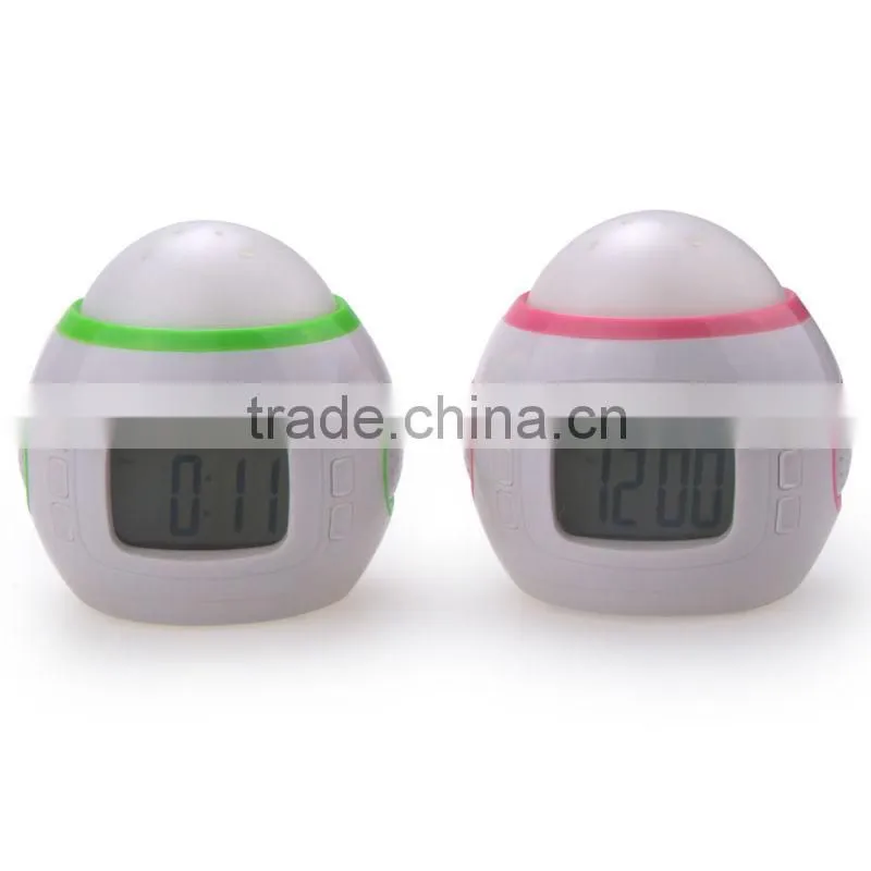 High Quality Egg Shape Electronic Alarm Clock with LCD Screen
