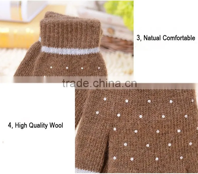 Fashion warm knitted gloves, Touch Screen Gloves, Full Finger woollen gloves