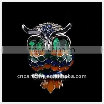 2012 New Design Vintage Diamond Owl Brooch