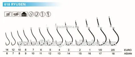 Red Paint High carbon steel PR-618 RYUSEN wholesale fishing hook