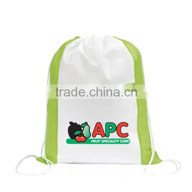 600D polyester simple promotional eco-friendly drawstring bags