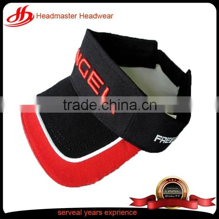 Custom trendy denim distressed washed women sun visor with embroidery
