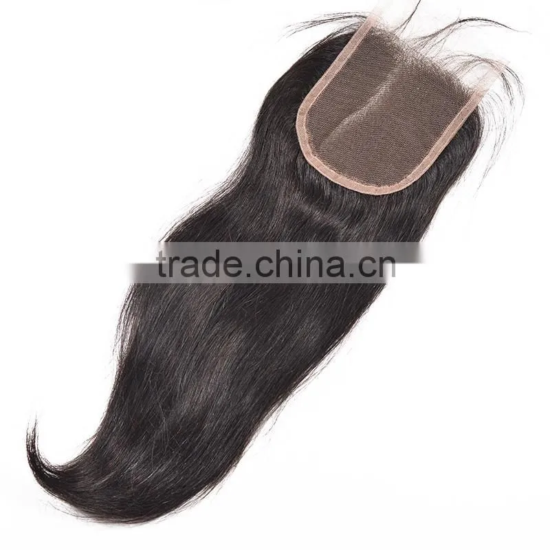 Super a top Charming 100% Weaving for 2014 4x4in virgin hair silk closure