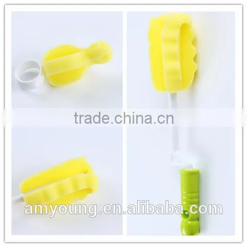 360 Degrees Celsius Rotation Sponge Water Feeding Bottle Cleaning Brush