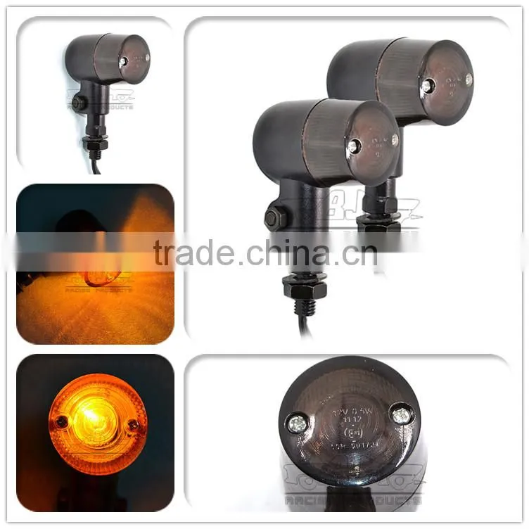 BJ-SL-061 Waterproof Ultra bright Universal E-Mark Aluminum Black Housing Sportbike Motocross LED Signal Light