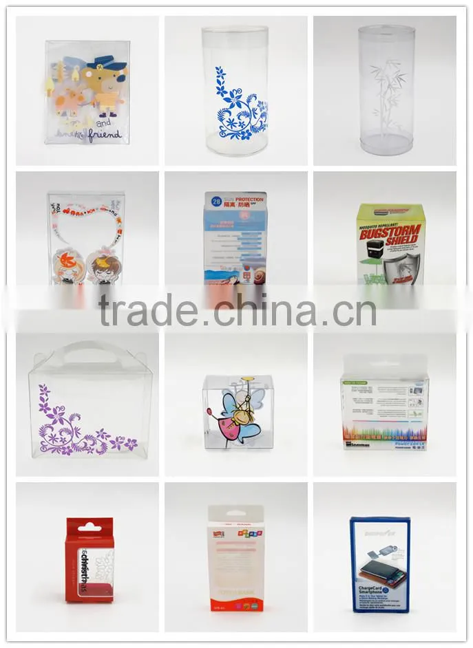 Transparen PVC marker box with offset printing for cosmetic items , promotion items , cellphone accessories