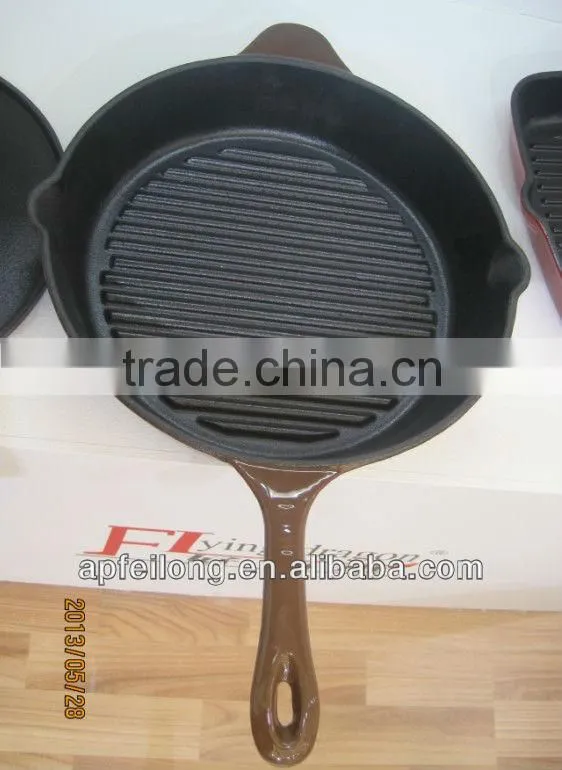 cast iron grillde /skillet/grill/ fryer/baking pan