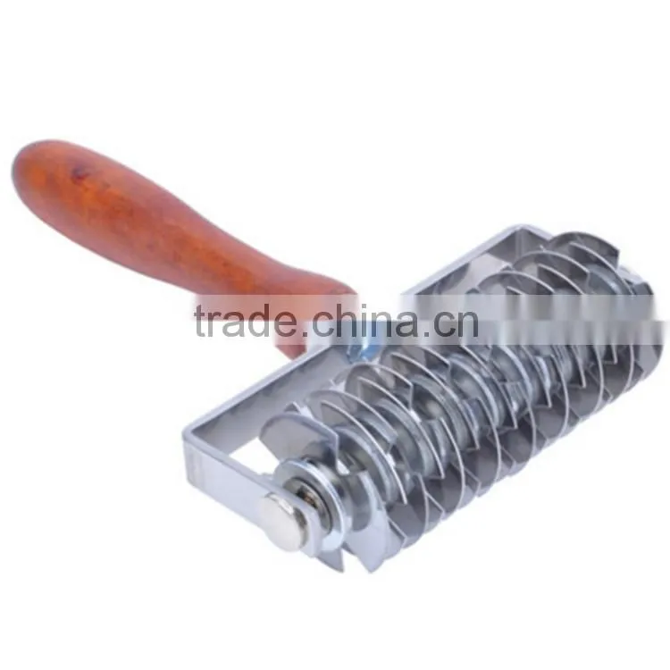 Roller blade with wooden handle ,stainless steel net roller,dessert pizza wheel roller