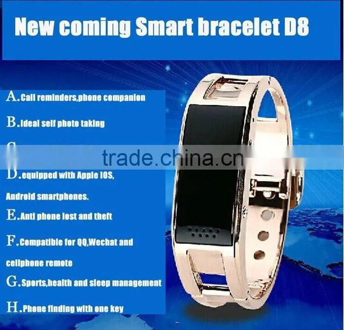 D8 Fashionable Sports Mate Smart LED Bluetooth Bracelet With OLED Display