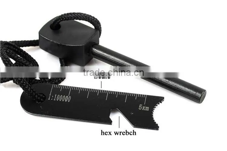 camping survival Magnesium Flint Stone Fire Starter with whistle Lighter Kit