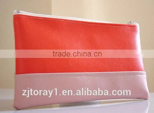 Orange and pink clutch bag faux leather clutch bag for women