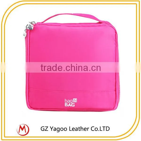 2015 Lady Stylish Travel Square Cheap Cosmetic Bag with Hook