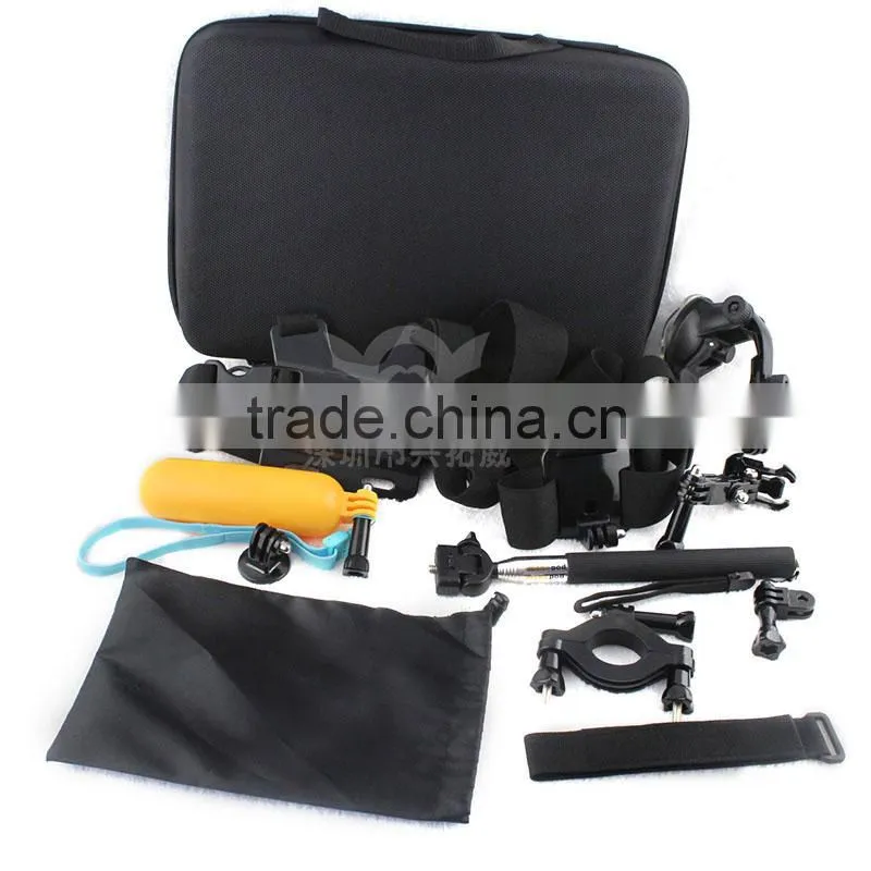 Hot Cheapest 14 in 1 Gopro Accessories Set Kit For cameras GoPro Hero 1 2 3 3+ 4