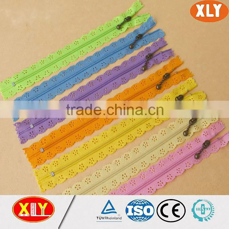 fashion garments accessory lace nylon zipper
