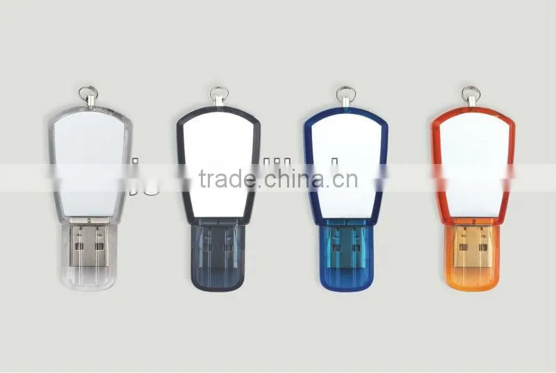 Full Color Portable Plastic USB Flash Drive with Keychain