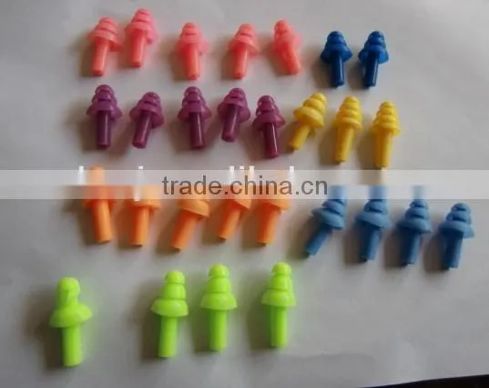 chemical 3 flange silicone ear plugs in pipe soundproof silicone ear plug SNR 29 without string for sales