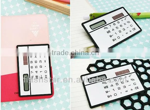 New Design Creative Mini Promotional Solar card Calculator
