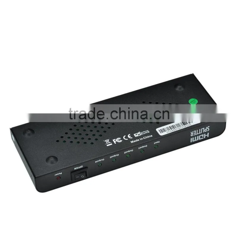 CHEERLINK 1080P Full HD / 3D HDMI V1.3 Splitter 1in 4 out - Black