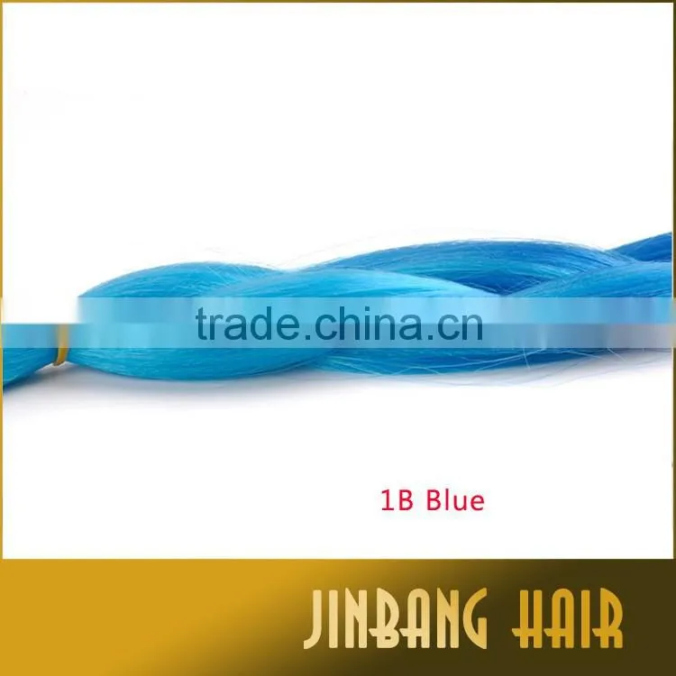 24 Inch 1B/Blue Two Tone Jumbo Ombre Braiding Hair Made of High Quality Synthetic Fiber Jumbo Braids