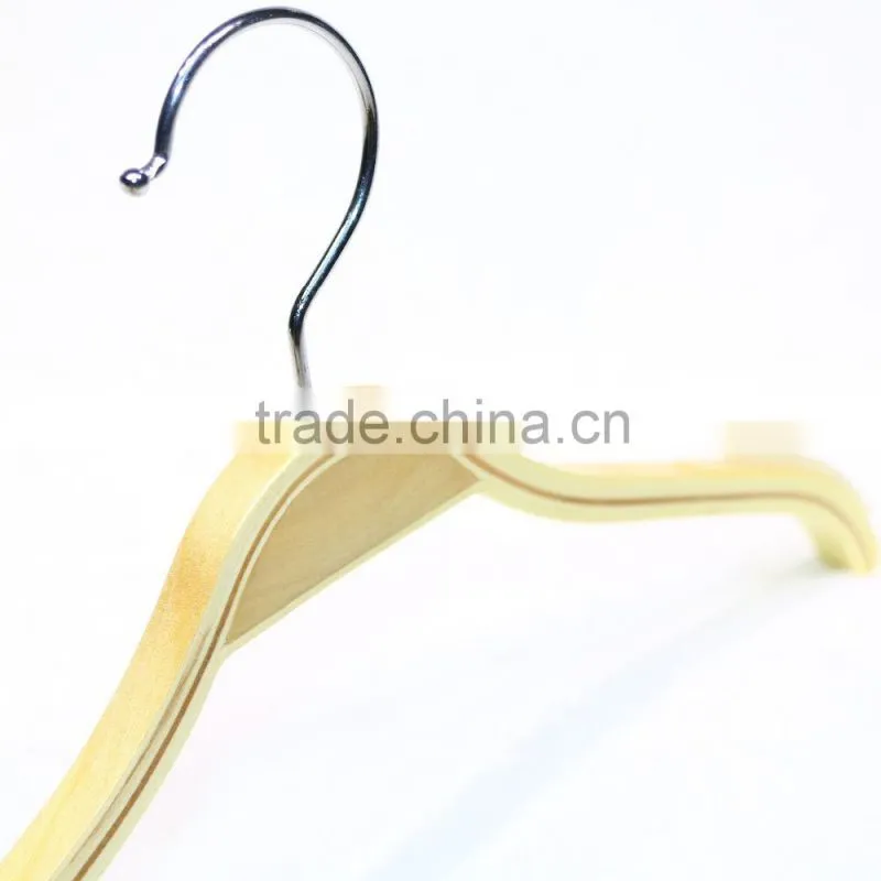 Wooden clothing hanger with non-slip film
