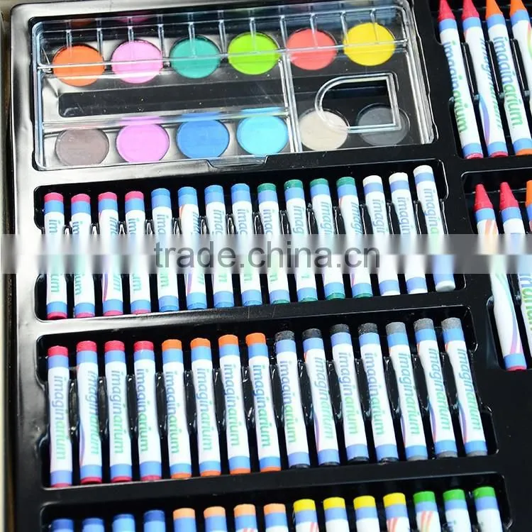 stationery set with wooden case of 214pcs wooden art case