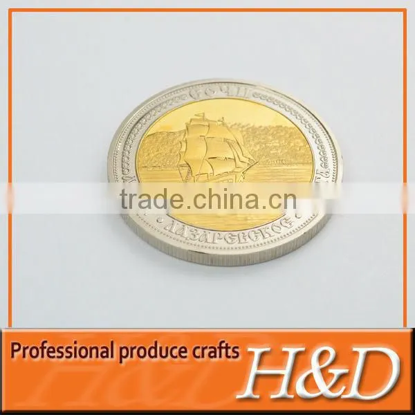best seller silver metal souvenir with gold plated pattern